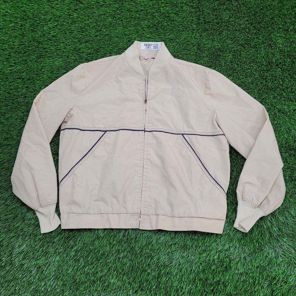 Vintage 80s Shanhouse Blouson Jacket Large 22x23 Beige USA